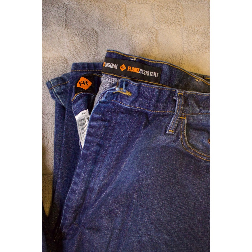 Lot of 2 Wrangler FR Flame Resistant Jeans Mens Dark Wash Work Pants CAT2 2112 - Picture 3 of 3